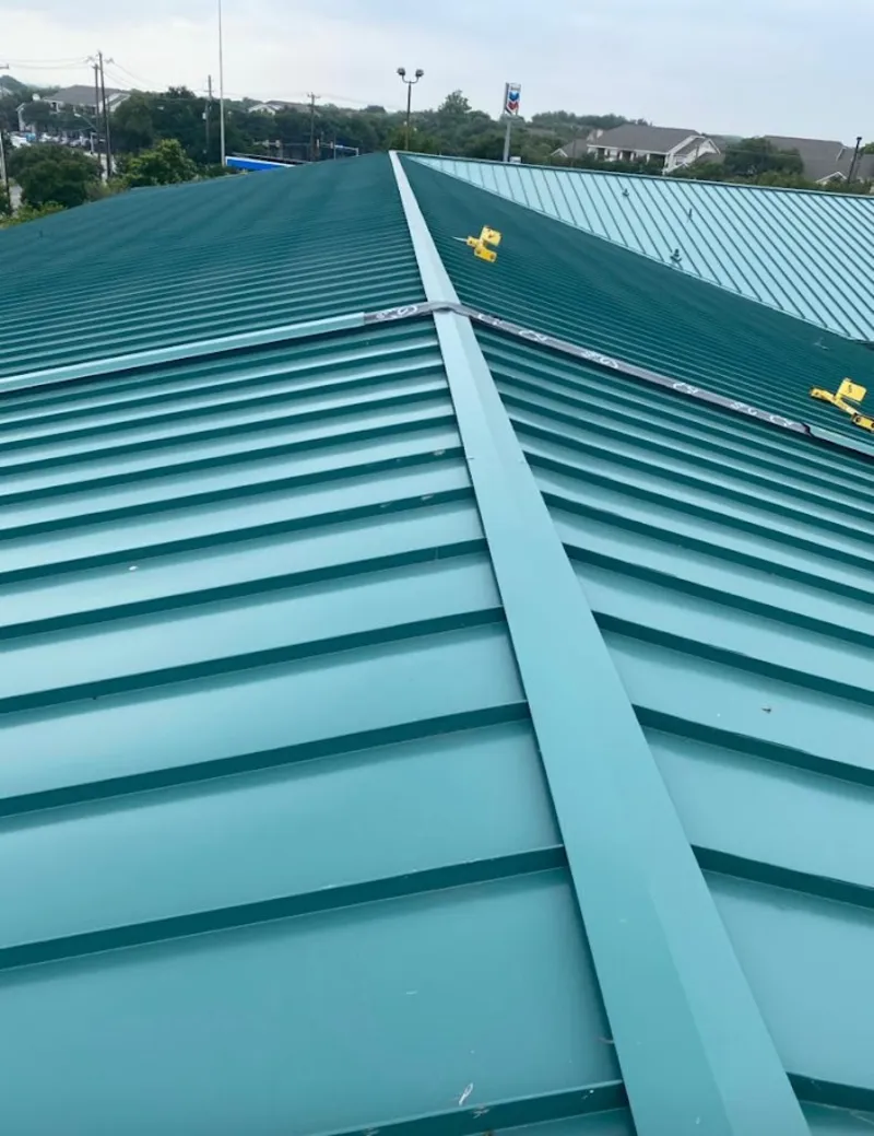 Green commercial metal roof ridge and valley for Metal Roof Repair in Batesburg-Leesville